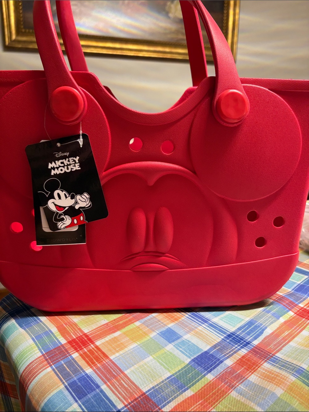 Disney Red Mickey Mouse EVA Tote with Embossed Face